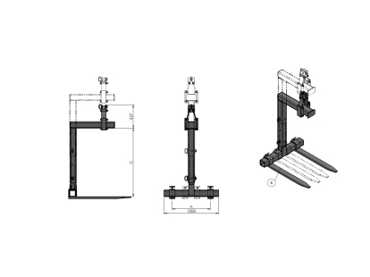 PH25K pallethaak 2500 kg afmetingen